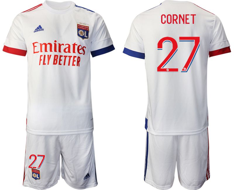 Men 2020-2021 club Lyon home #27 white Soccer Jerseys->arsenal jersey->Soccer Club Jersey